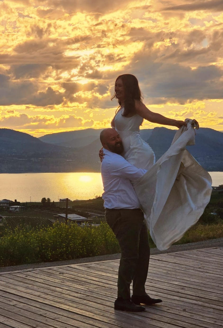 A wedding photo. Rob H Wesley and his wife.